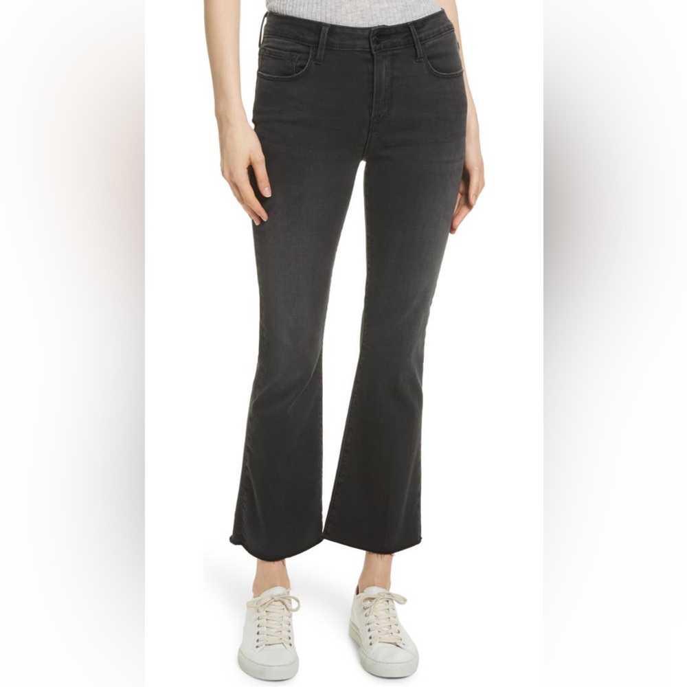 Frame Le Crop Mini Boot Jeans Size 32 Black in Kerry Wash